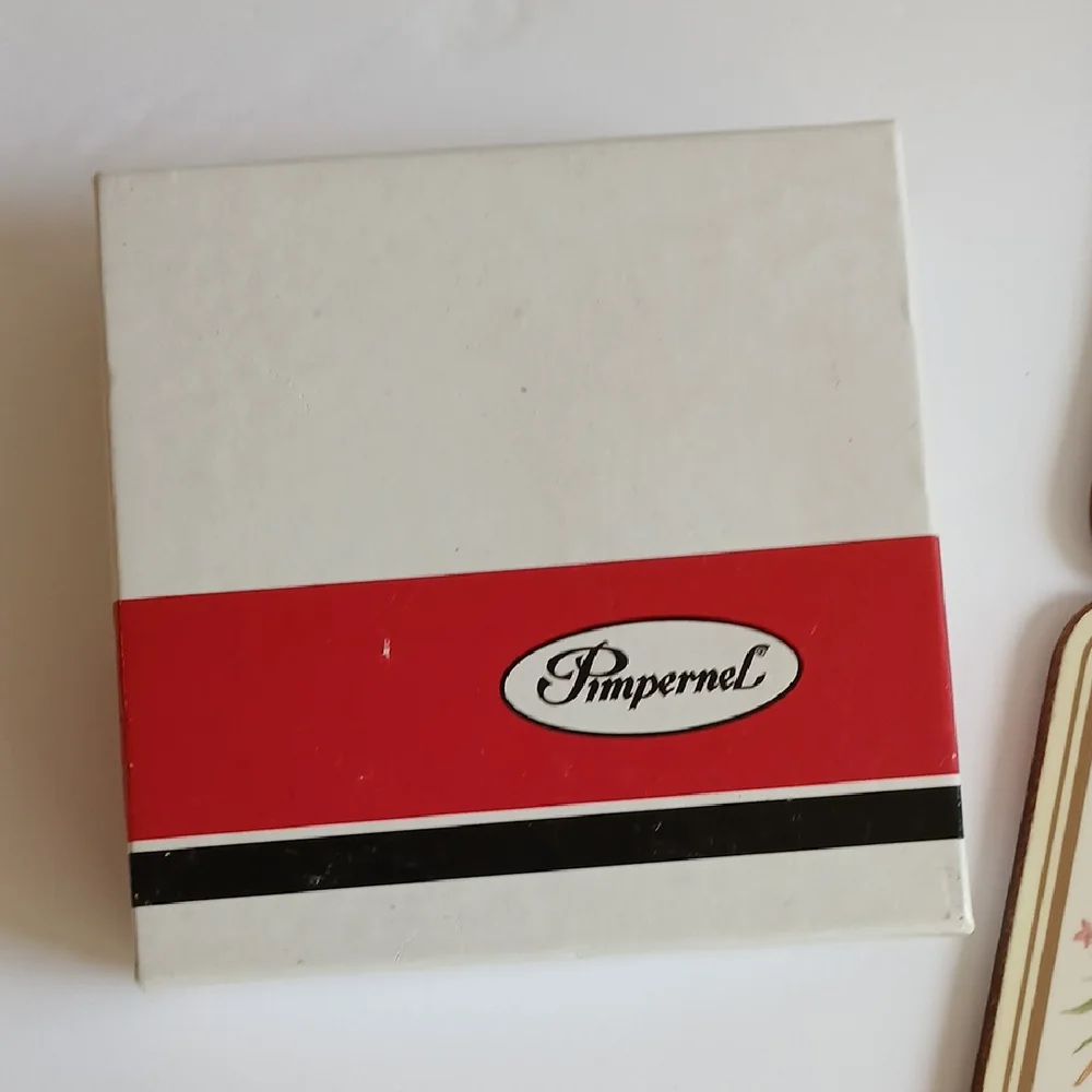 Vintage Pimpernel Bermuda White Hibiscus 6 coasters with box